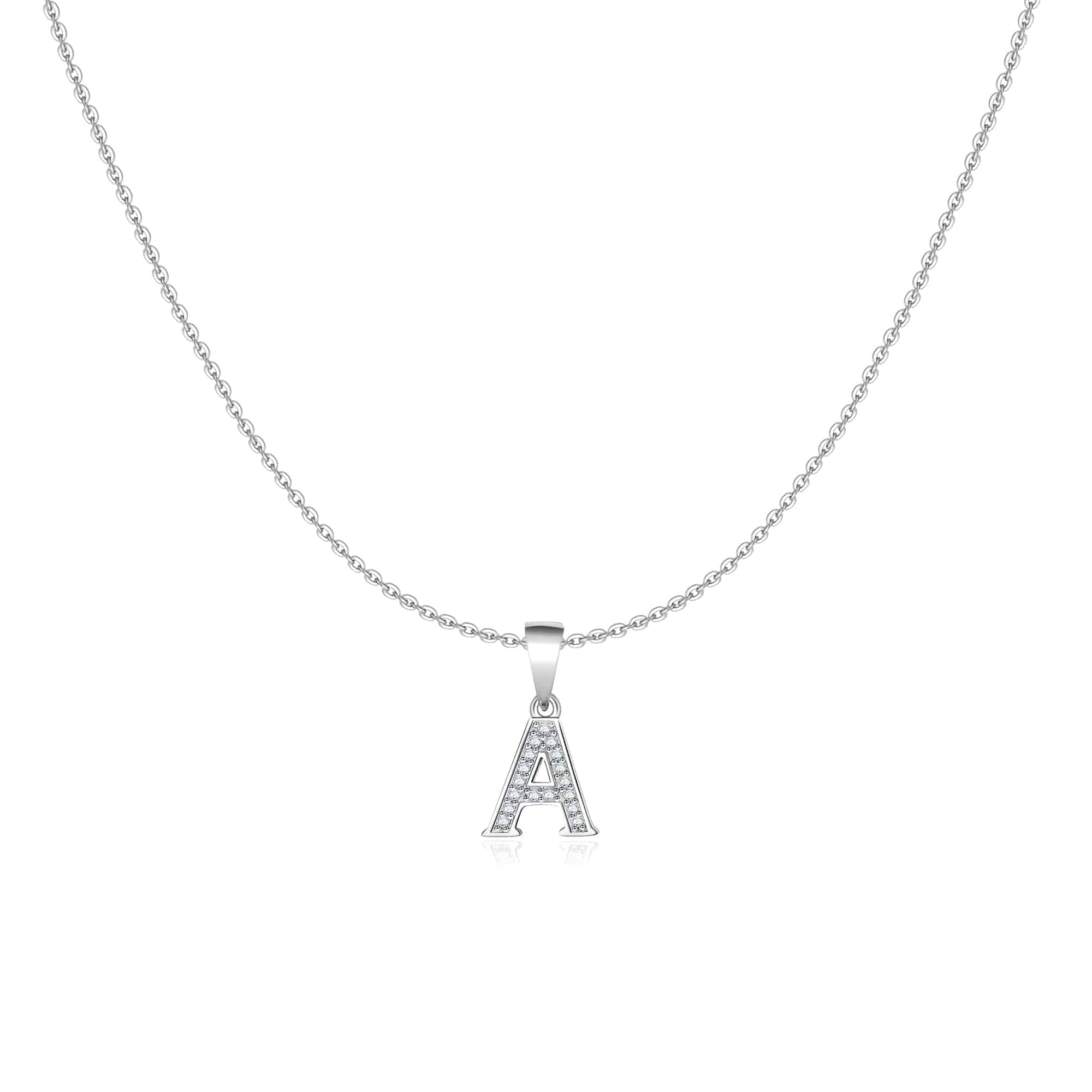 Diamond name hot sale letter necklace