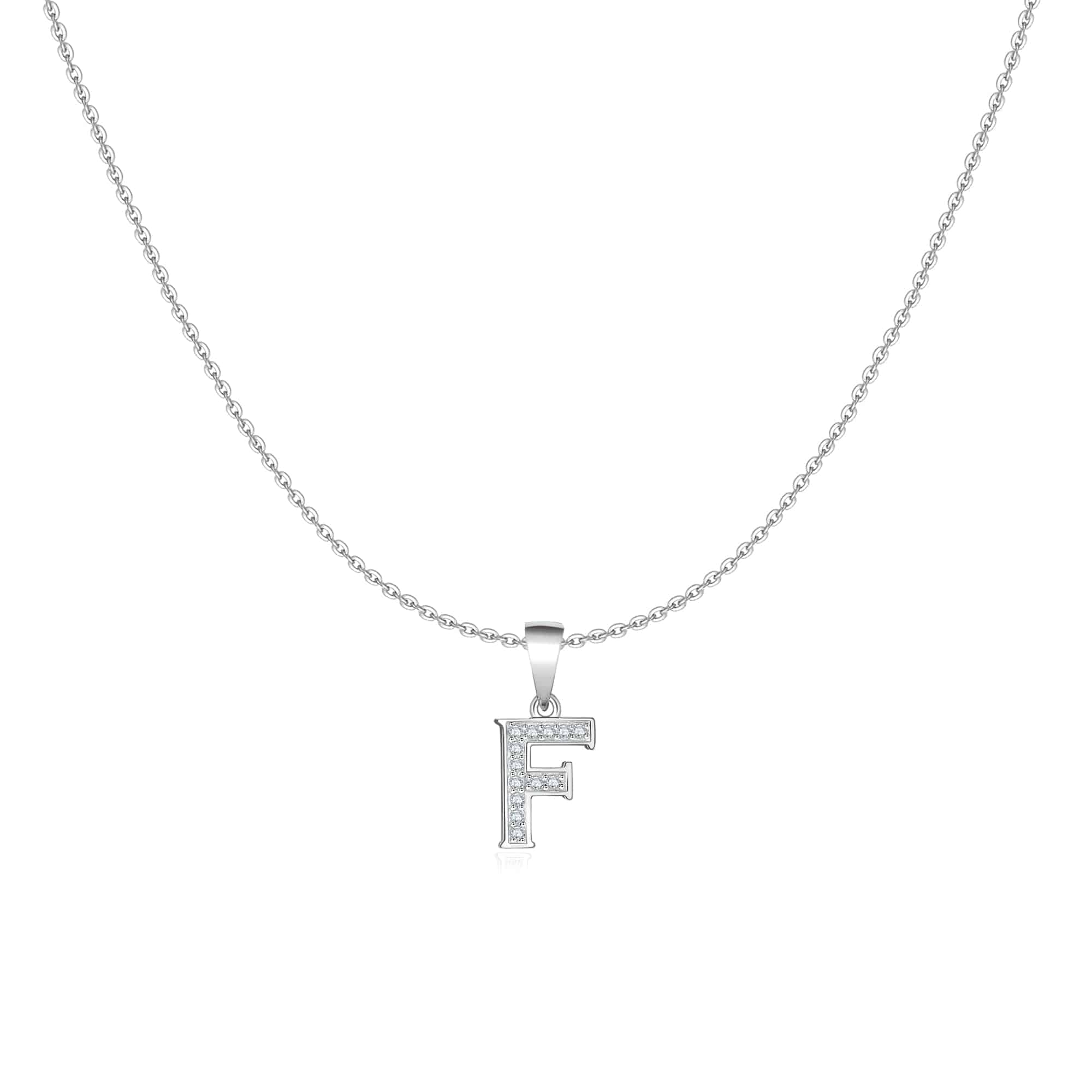 Sterling Silver Initial Charms | Petite Heart Shape Alphabet Letter Charm F